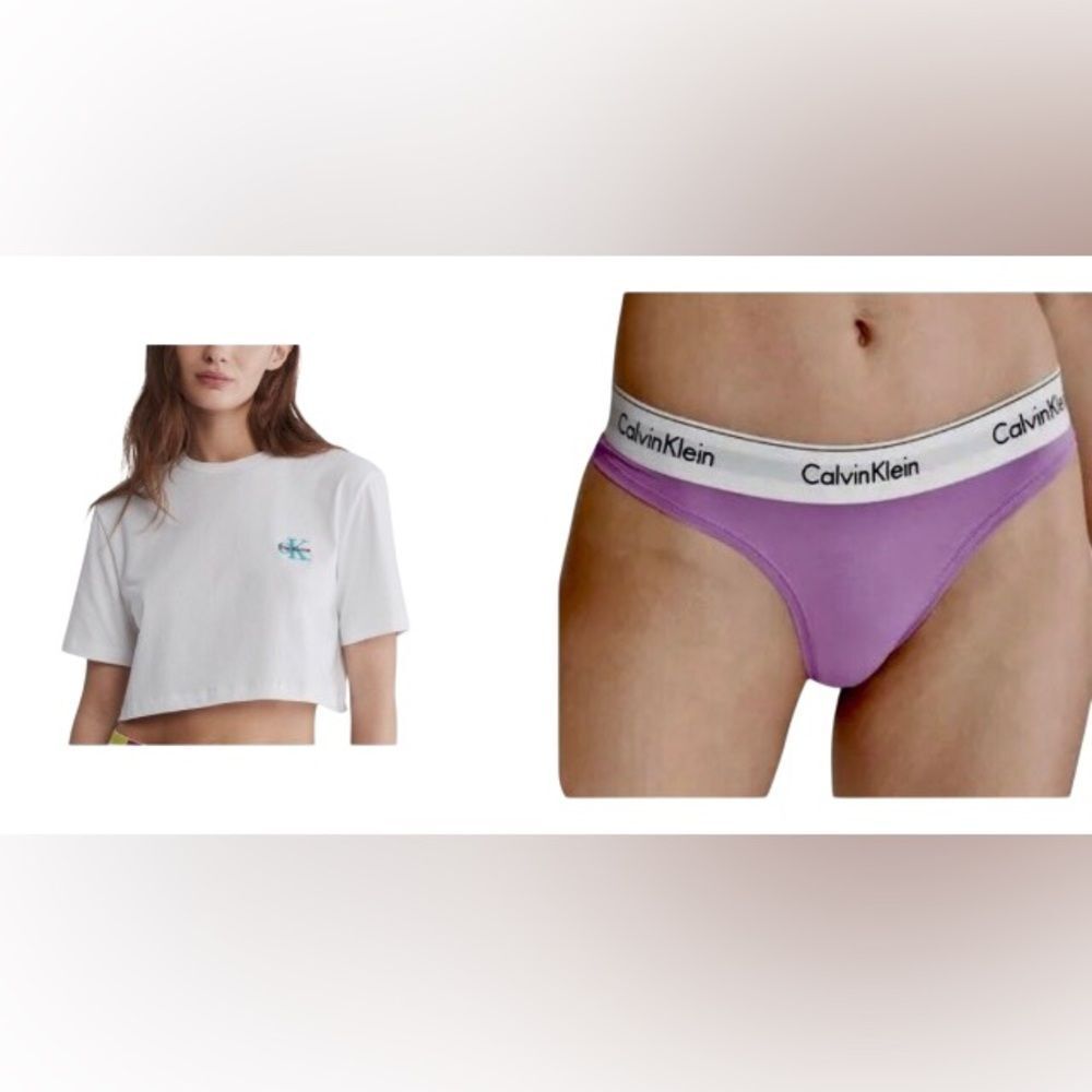 Calvin Klein pride collection this is love crop Top & purple Panties sleep set